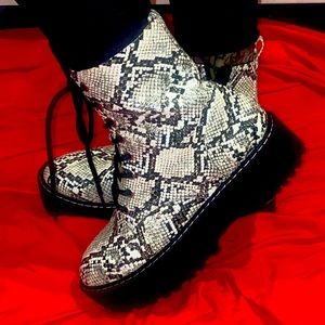 H&M Platform animal print combat boots…